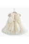 Baby Girl 3D Rose Detail Evening Dress-Ecru(Buy One Size Larger) - 3