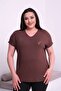 Women's V-Neck Viscose Blouse with Back Detail - 2