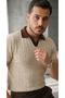 Men's Knitted Cotton Polo T-Shirt with Knitted Detail - 2