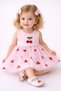 Baby Girl Cherry Embroidered Skirted Tulle Dress 0-18 Months Summer Cotton Stylish Daily & Special Occasion Dress - 3