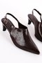 Daisy Women's Pointed Toe Hole Detailed Heeled Shoes B4518 - 2