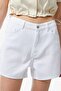 Women's Regular Fit Denim White Jean Shorts Women's Bermuda Denim Shorts White - 3