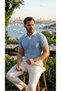 Men's Knitted Cotton Polo T-Shirt with Knitted Detail - 5