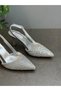 Silver Stone Heeled Women's Shoes Si̇lva