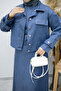 Belted Jacketed Denim Dress Tsd260164 Light Blue - 4