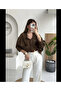 Brown Off-Shoulder Oversize Shirt - 4612 - 3