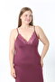 Women's Lace Detailed V-Neck Adjustable Strap Ring Viscose Nightgown Comfortable Fit Stylish and Comfortable - 3