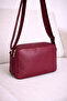 Women's Burgundy Multi-Compartment Covered Leather Daily Use Crossbody & Shoulder Bag - 4