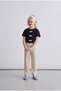 Girl's Cotton Black Bow Detailed T-Shirt and Pants Set