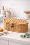 Rattan Organizer Basket with Lid Natural Rattan Organizer Oval 28 cm 1 Piece - 2