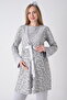 Floral Patterned Maternity Dressing Gown & Pajama Set of 3 - Breastfeeding Compatible Set for Expecting Mothers - 4