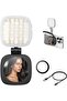 K04 Magnetic Selfie Flip Mirror with LED Fill Light for iPhone MagSafe & Android