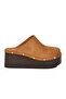 Tan High Sole Closed Front Women's Heeled Slippers 322220 Z - 3