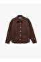 Comfortable Fit Classic Collar Pocket Detail Button Long Sleeve Shacket - 3