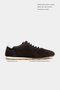 Ladin Bitter Brown Suede Leather Flat Sole Lace-Up Women's Sports Shoes - 2