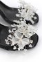 Kallista Flexible Soft Non-Slip Sole (8 cm) Black Patent Leather Handmade Transparent Leaf Detailed Women's Heels - 3