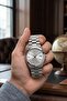 Ories Round Silver Case White Dial Premium Men's Wristwatch with Calendar - 3