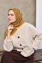 وشاح تينسل مونار بنمط متاهة باللون الأصفر الخردلي 90×90 - 3
