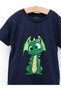 Tricou Moon Dragon, model bleumarin - 2