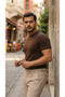 Men's Basic Crew Neck Short Sleeve Knitwear T-Shirt - 100% Cotton Acrylic - 4