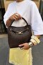 Women's Venty Bitter Brown Color Gold Buckle Hand and Shoulder Bag - 2