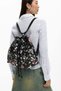 Medium Woven Backpack with flowers - 7