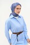 وشاح تينسل مونار بنمط زهري أزرق منتصف الليل 90×90 - 2