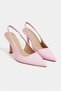 Elara Candy Pink Matte Slingback V Vamp Line Pointed Toe Women's Heeled Shoes - 4