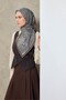 وشاح تينسل مونار بنمط ميدالية أزرق منتصف الليل 90×90