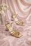 Transparent Heeled Women's Sandals with Stone Straps