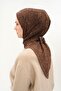 وشاح تينسل مونار بنمط ربيع البلاط باللون البني المرير 90×90 - 4