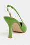 Elara Green Matte Slingback V Vamp Line Pointed Toe Women's Heeled Shoes - 8
