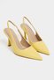 Elara Yellow Matte Slingback V Vamp Line Pointed Toe Women's Heeled Shoes - 4