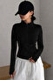Women's Body-Fitting Zippered Cardigan – Slim Fit High Collar Basic - 6
