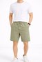Men's Linen Fabric Shorts with Pockets, Relaxed Fit, Elastic Waist - Mint Green - 4