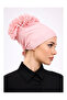 Ruffled Seamless Combed Cotton Bonnet Pink - Women's Hijab Tie Bun Inner Bonnet Powder - 2