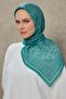 Tencel Monare Scarf Medallion Pattern Patina Green 90X90 - 3