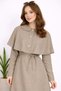 Women's Detachable Cape Detailed Gold Button Dress Sb0013 - 2