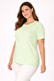 Women's Plus Size Green, Cotton Fabric, Crew Neck, Short Sleeve Blouse 65N39056 - 5