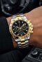 Cexy Special Design Black Dial Round Premium Two Tone Men's Wristwatch - 4