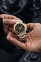 Cexy Special Design Black Dial Round Premium Two Tone Men's Wristwatch - 5