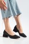 Women's Black Closed Back Low Heeled Stone Ballerinas - 3