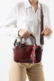 Women's Burgundy Knitted Patterned Scarf Detailed Hand and Shoulder Women's Bag - 2