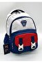 Lightweight Water-Resistant Unisex Luxury Nursery Kindergarten Mini Backpack Beige-Navy Blue - 2