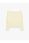 Sandy Fabric Slim Fit Long Sleeve Boat Neck Off Shoulder T-Shirt - 3