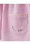 Girl's Cotton Pink Rabbit Embroidered Dress with Pockets - 4