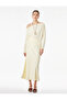 Sandy Fabric Slim Fit Long Sleeve Boat Neck Off Shoulder T-Shirt - 2