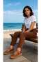 Women's Tan Inner-Outer Genuine Leather Laser Printed Perforated Rubber Laced Comfort Shoes Vdz03015 - 7