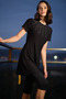 Women's Semi-Closed Swimsuit 4-Piece Set Short Sleeve Lycra - Top Swimsuit, Bottom Leggings, Bustier, and Bonnet - 6