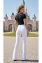 High Waist Lycra Stretchy White Spanish Jeans Trousers - 6